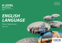 OCR A Level English Language Delivery Guide