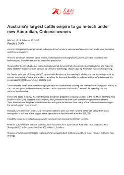 Australia`s largest cattle empire to go hi