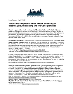 Press Release - Upcoming Album and World Premieres