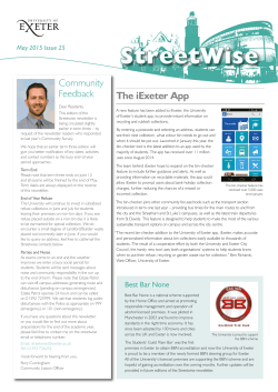 Streetwise May 2015 - University of Exeter