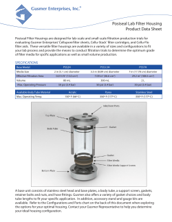 Posiseal Lab Filter Housing Product Data Sheet