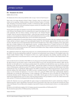appreciation - Sri Lanka Journal of Surgery