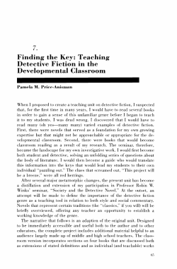 Teaching Detective Fiction in the Developmental Classroom