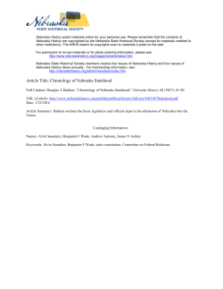 Chronology of Nebraska Statehood - Nebraska State Historical Society