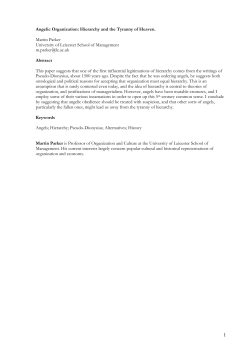 Angelic Organization : Hierarchy and the Monster