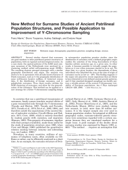 New method for surname studies of ancient patrilineal population