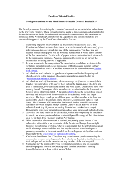 1 Faculty of Oriental Studies Setting conventions for the