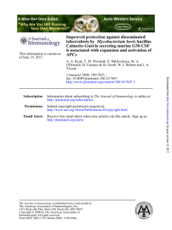 APCs is associated with expansion and activation of Calmette