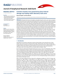 Evolution of elastic wave speed during shear‐induced damage and