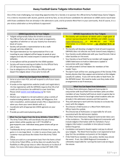 Away Football Game Tailgate Information Packet