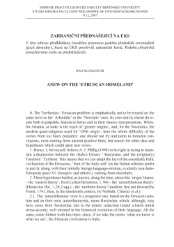 zahraničn&iacute; předn&aacute;&scaron;ej&iacute;c&iacute; na &uacute;ks anew on the `etruscan homeland`