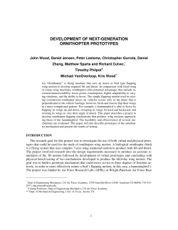 development of next-generation ornithopter prototypes