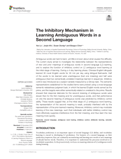 The inhibitory mechanism in learning ambiguous words in a second
