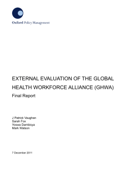 External Evaluation of the Global Health Workforce Alliance