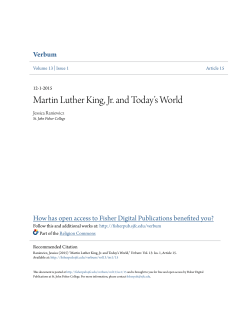 Martin Luther King, Jr. and Today`s World