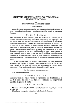 analytic approximations to topological transformations