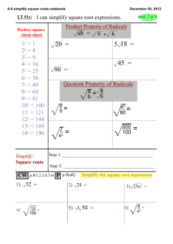 8-9 simplify square roots.notebook