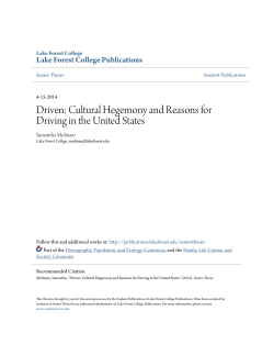 Cultural Hegemony and Reasons for Driving in the United States