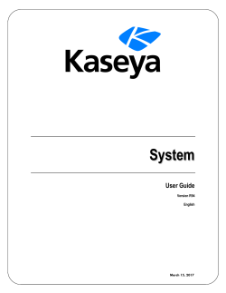 System - Kaseya R94 Documentation