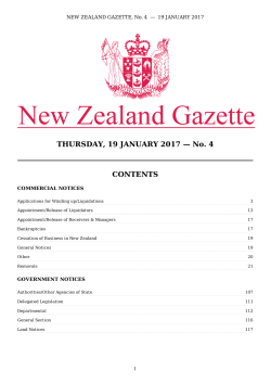 - New Zealand Gazette