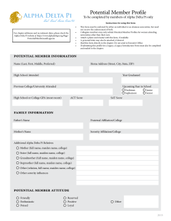 Potential Member Profile form