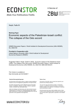 Economic aspects of the Palestinian-Israeli conflict