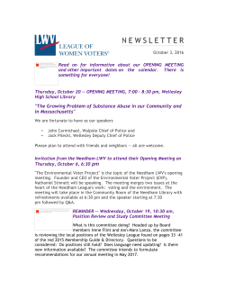 eNewsletter - League of Women Voters of Wellesley