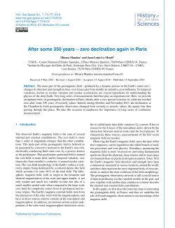 After some 350 years &ndash; zero declination again in Paris