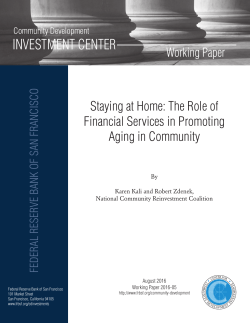 The Role of Financial Services in Promoting Aging in Community