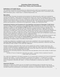 Credit Hour Policies and Procedures - Academic Affairs