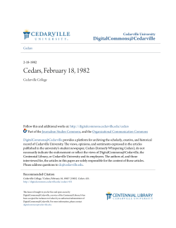 Cedars, February 18, 1982 - DigitalCommons@Cedarville