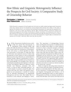 How Ethnic and Linguistic Heterogeneity Influence the Prospects for