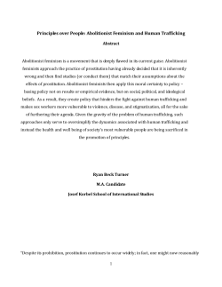 Principles over People: Abolitionist Feminism and Human Trafficking