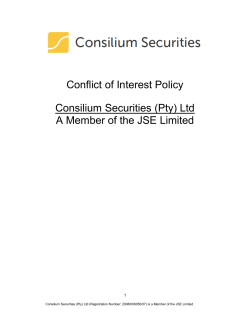 Conflicts of Interest Internal Policy Document