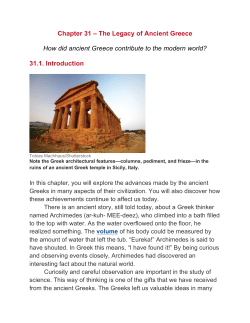 Chapter 31 &ndash; The Legacy of Ancient Greece How did ancient