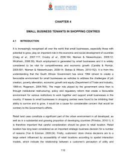 CHAPTER 4 SMALL BUSINESS TENANTS IN SHOPPING CENTRES