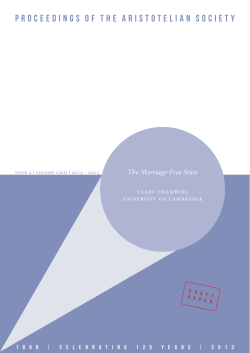 Marriage-Free State - The Aristotelian Society