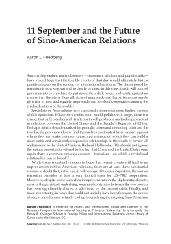 11 September and the Future of Sino
