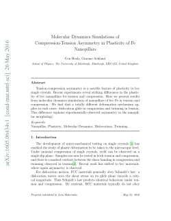 Molecular Dynamics Simulations of Compression