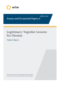 Legitimacy: Yugoslav Lessons for Ukraine