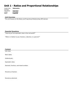 Unit 1 - Ratios and Proportional Relationships
