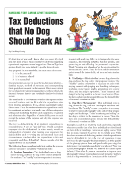 Tax Deductions that No Dog Should Bark At