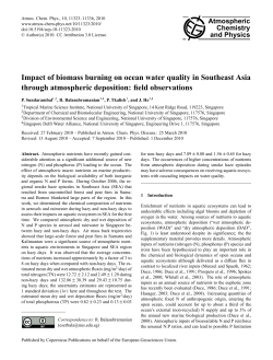 Impact of biomass burning on ocean water quality in Southeast Asia