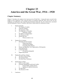 Chapter 23 America and the Great War, 1914&mdash;1920
