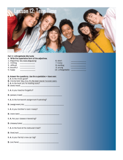 Lesson 12: Teen Time