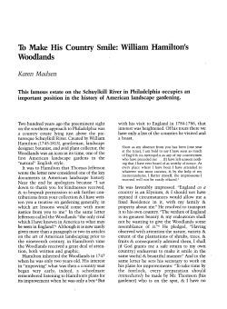 To Make His Country Smile: William Hamilton`s Woodlands