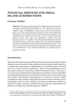 Financial Services and Small Island Jurisdictions