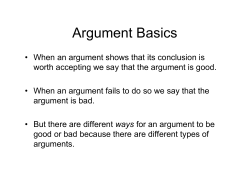 Argument Basics - chass.utoronto