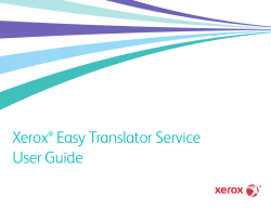 Xerox&reg; Easy Translator Service User Guide