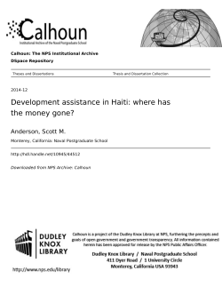 Development assistance in Haiti: where has the